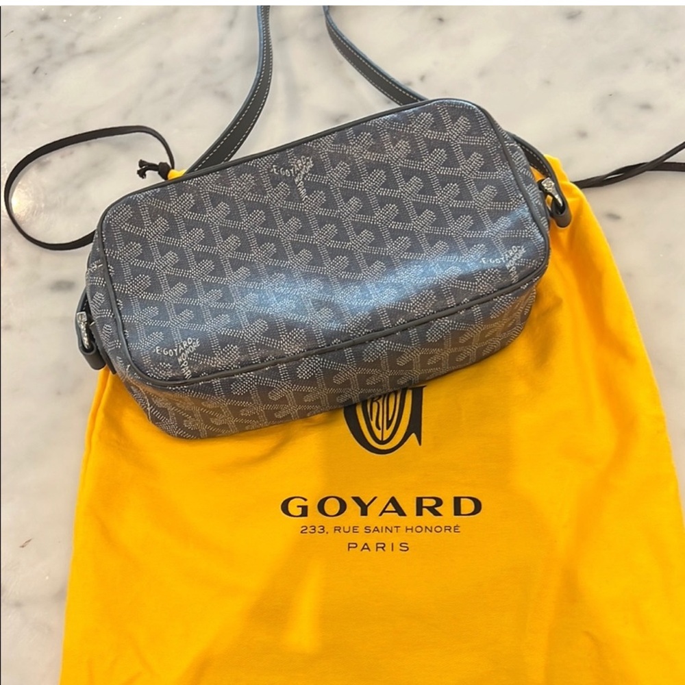 GOYARD Grey Goyardine Canvas Cap-Vert PM Bag